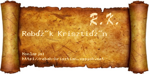 Rebák Krisztián névjegykártya